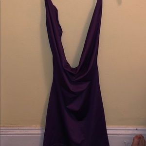 Seductive short purple dress